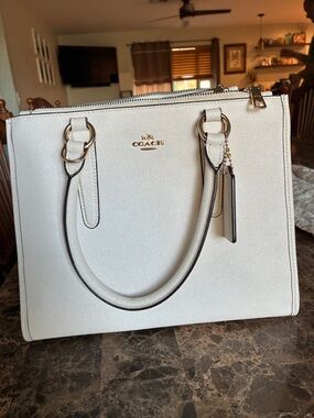 White Coach leather purse (Crosby Carryall?)